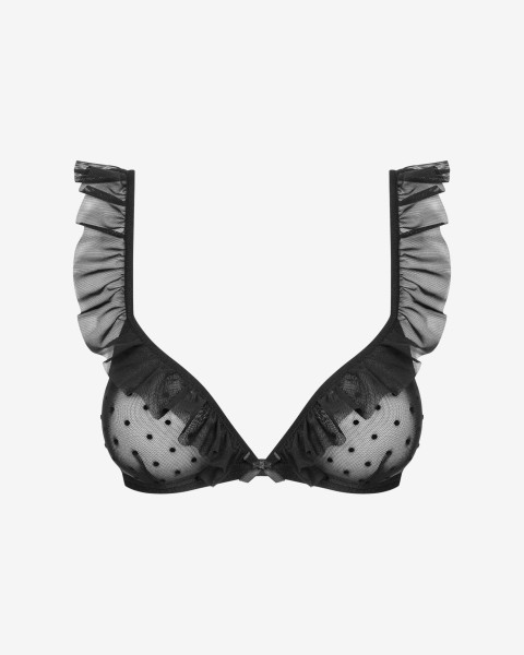 Przezroczysty biustonosz z falbanką Alisson