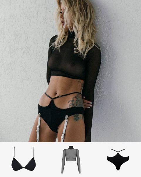 Biustonosz i majtki w jednym zestawie bielizny