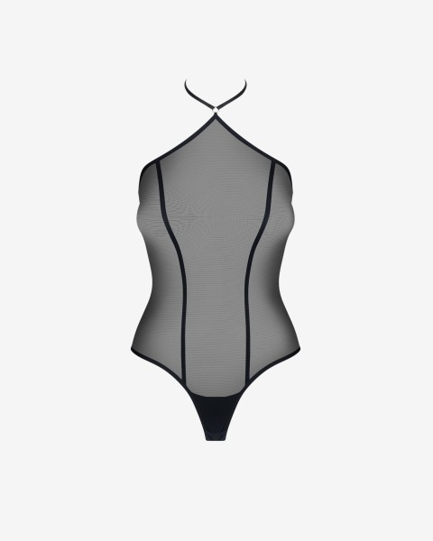 erotyczne body z wiązaniem na szyi